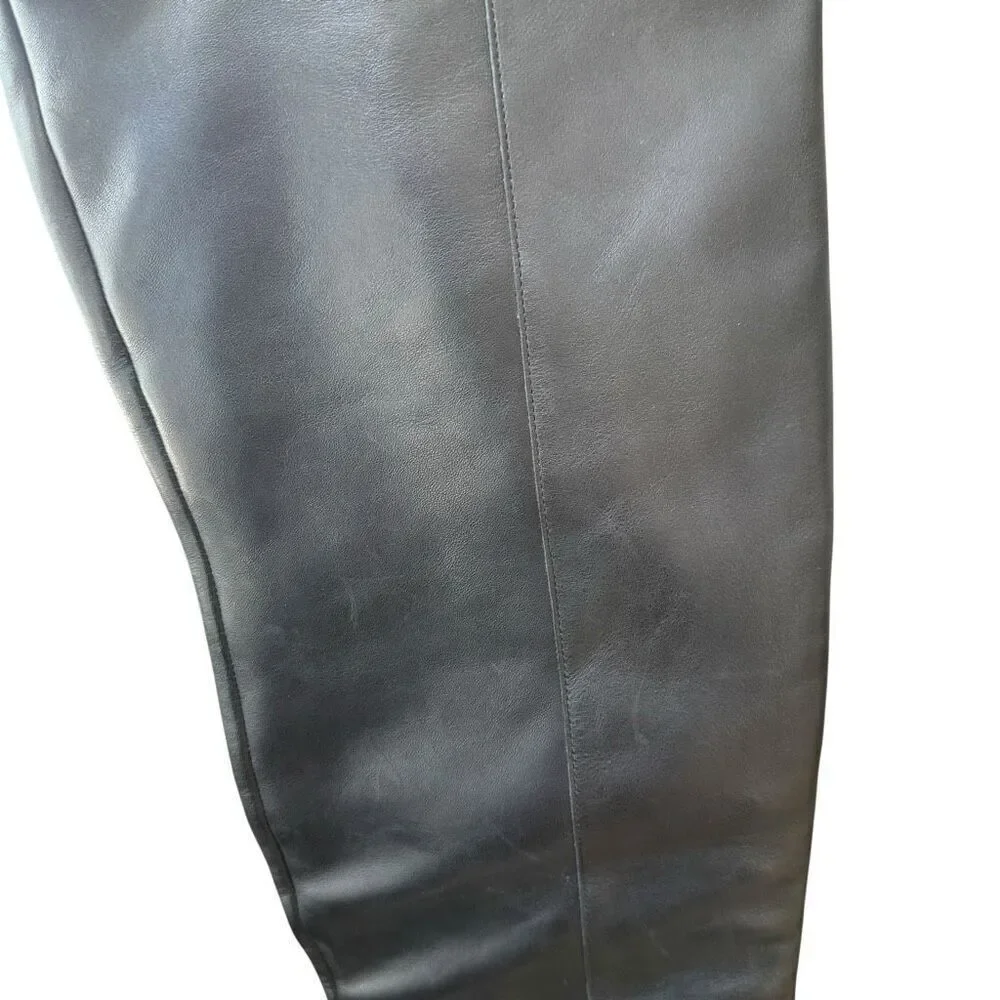 Stuart Wetzman Chicago over the knee thigh black leather boots size 7.5 NWOB